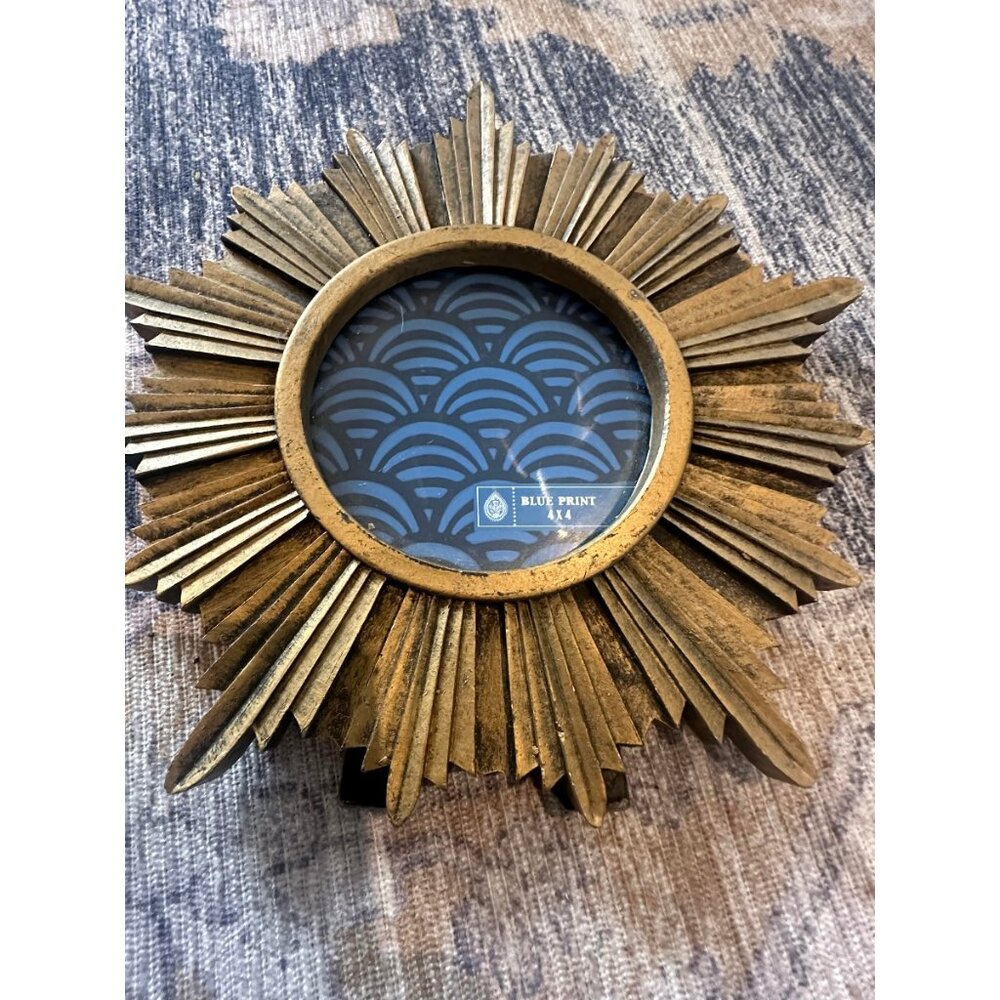 BLUE PRINT Gold Sunburst Photo Frame 4x4"
